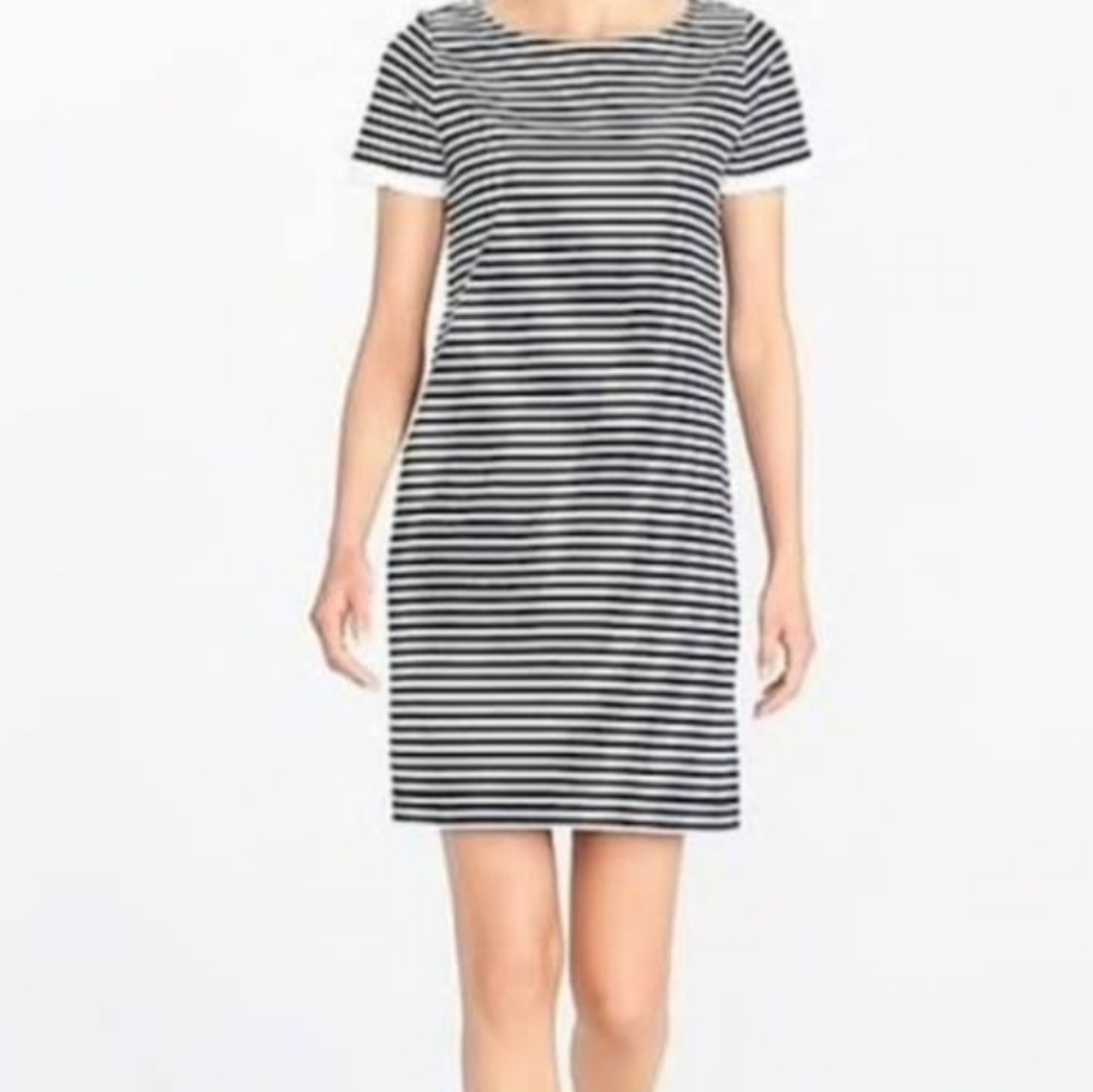 J.Crew Women's Striped Poplin Trimmed Short  Dress